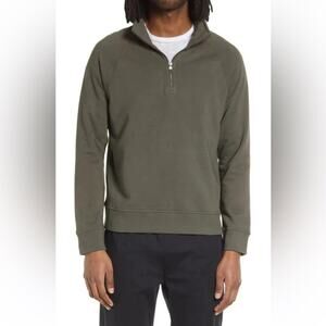 Vince Olive Green Half-Zip Sweatshirt